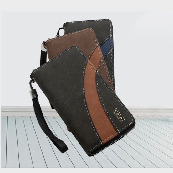 メンズ長財布 多機能ジッパー式収納長財布