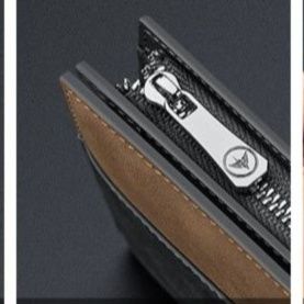 メンズ長財布 多機能ジップ式スマートフォン収納長財布