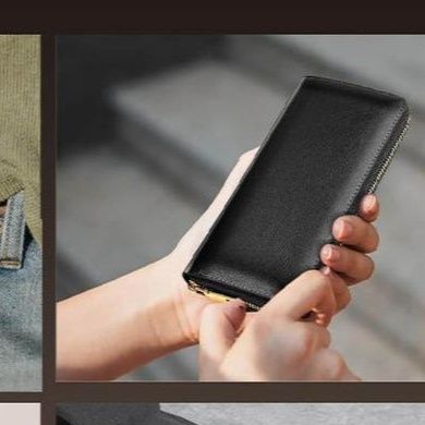 メンズ長財布 本革ラウンドファスナー薄型長財布