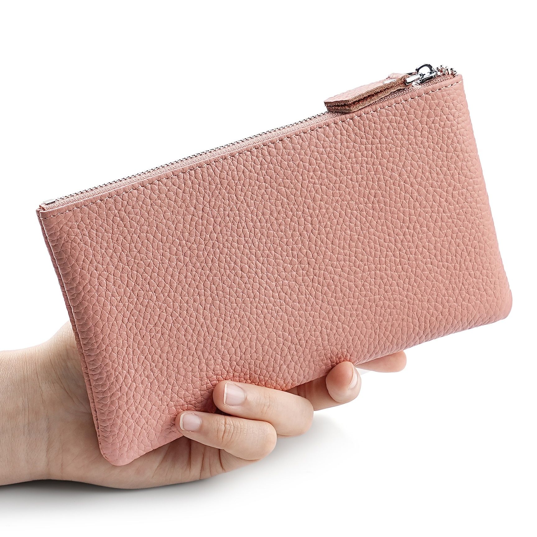 メンズ長財布 上質な牛革仕様のファスナー式薄型長財布