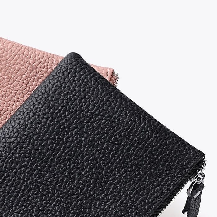 メンズ長財布 上質な牛革仕様のファスナー式薄型長財布