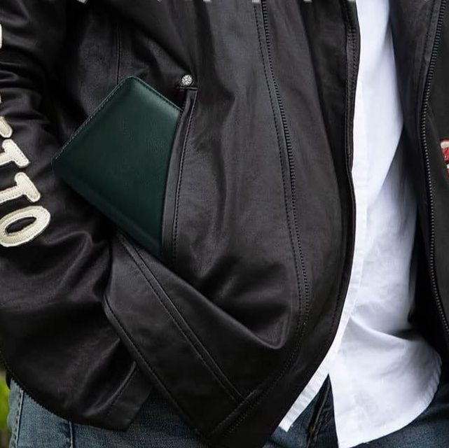 メンズ長財布 本革ラウンドファスナー式コンパクト長財布