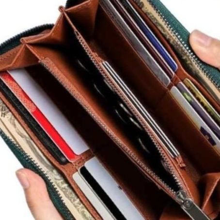 メンズ長財布 本革ラウンドファスナー式コンパクト長財布