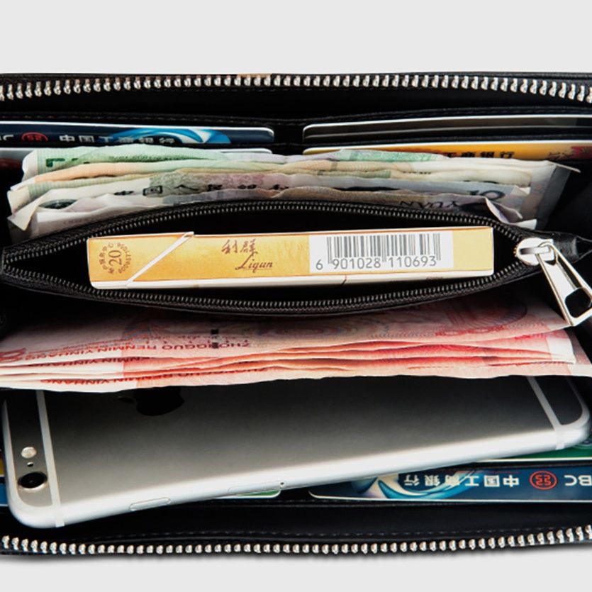 メンズ長財布 ラウンドファスナー式本革メンズ長財布