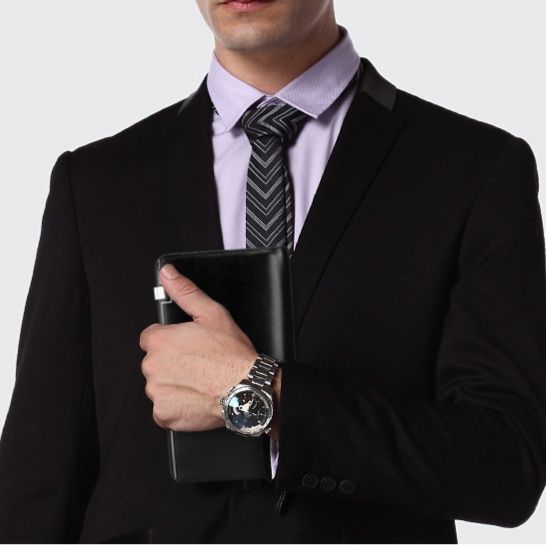 メンズ長財布 高級本革ラウンドファスナー式メンズ長財布