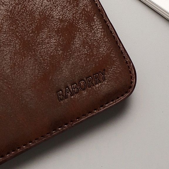 メンズ長財布 本革仕上げスリム多機能長財布