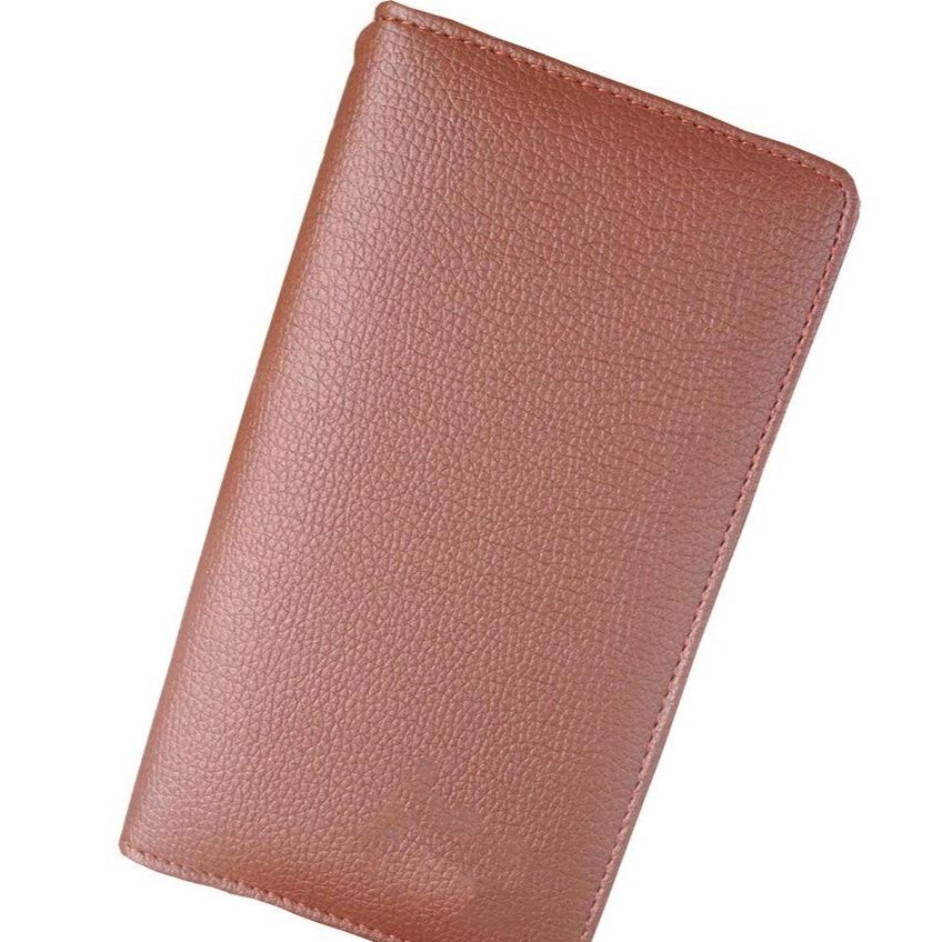 メンズ長財布 本革型押しラウンドファスナー薄型長財布