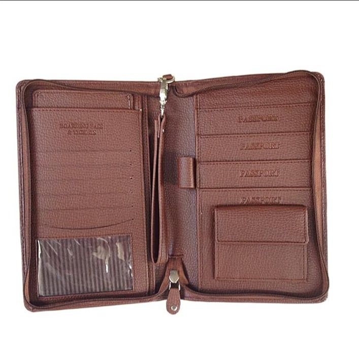 メンズ長財布 本革型押しラウンドファスナー薄型長財布