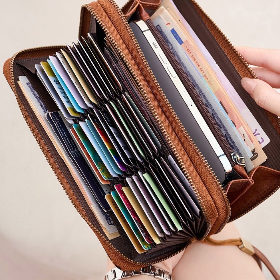 メンズ長財布 電磁波防止機能付き大容量ラウンドファスナー長財布