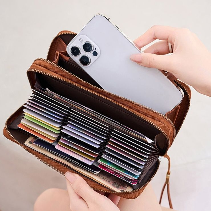 メンズ長財布 電磁波防止機能付き大容量ラウンドファスナー長財布