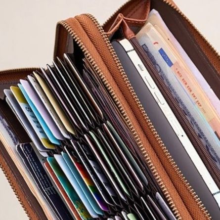 メンズ長財布 電磁波防止機能付き大容量ラウンドファスナー長財布