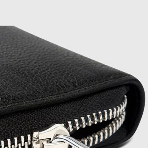 メンズ長財布コンパクト ラウンドファスナー式本革メンズ長財布