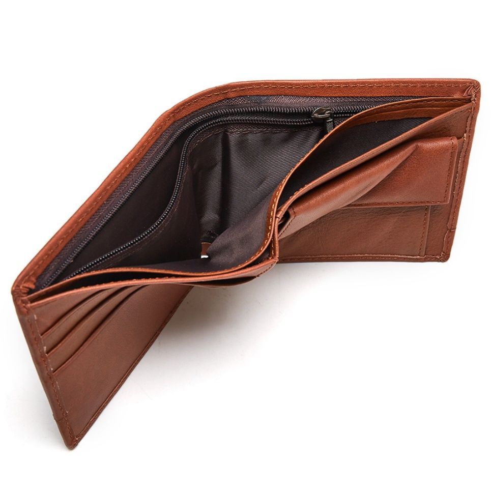 メンズ長財布 本革二つ折りコンパクト財布カード収納充実型