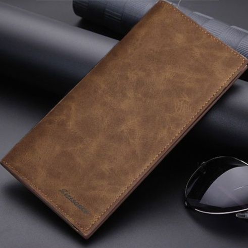 メンズ長財布 上質皮革仕様の薄型スリム長財布