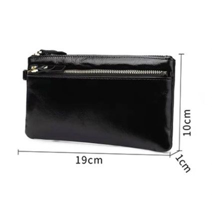 メンズ長財布 本革ダブルファスナー薄型メンズ長財布