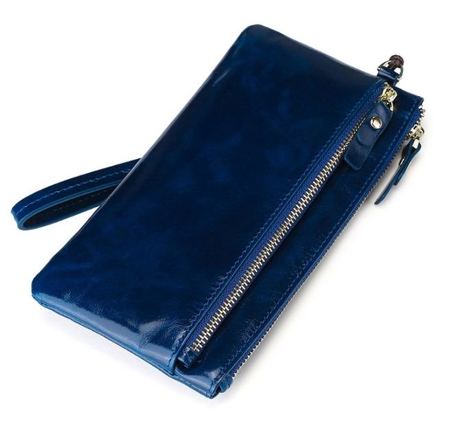 メンズ長財布 本革ダブルファスナー薄型メンズ長財布