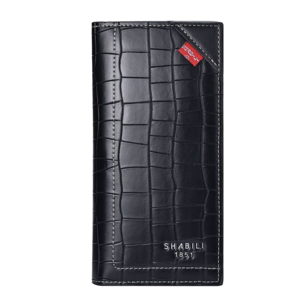 メンズ長財布 型押しクロコ柄スリム縦型二つ折り財布