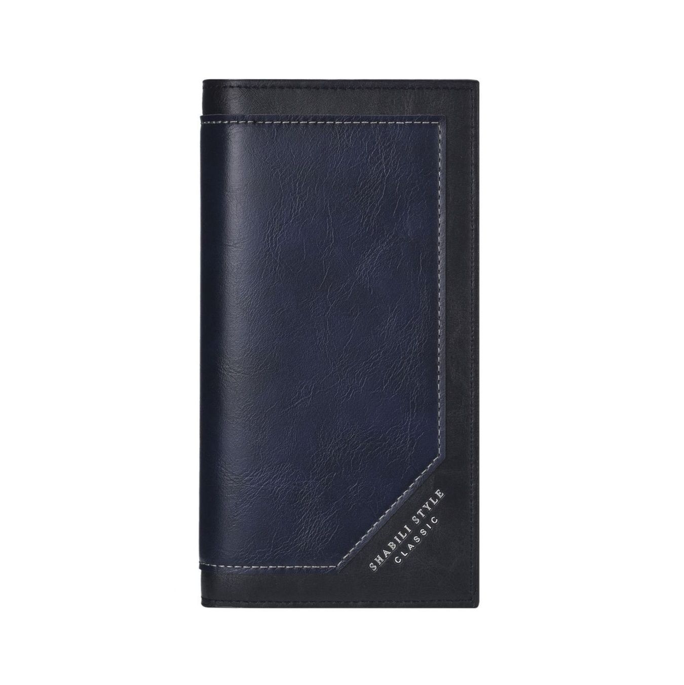 メンズ長財布 復古調ステッチデザイン薄型縦長財布