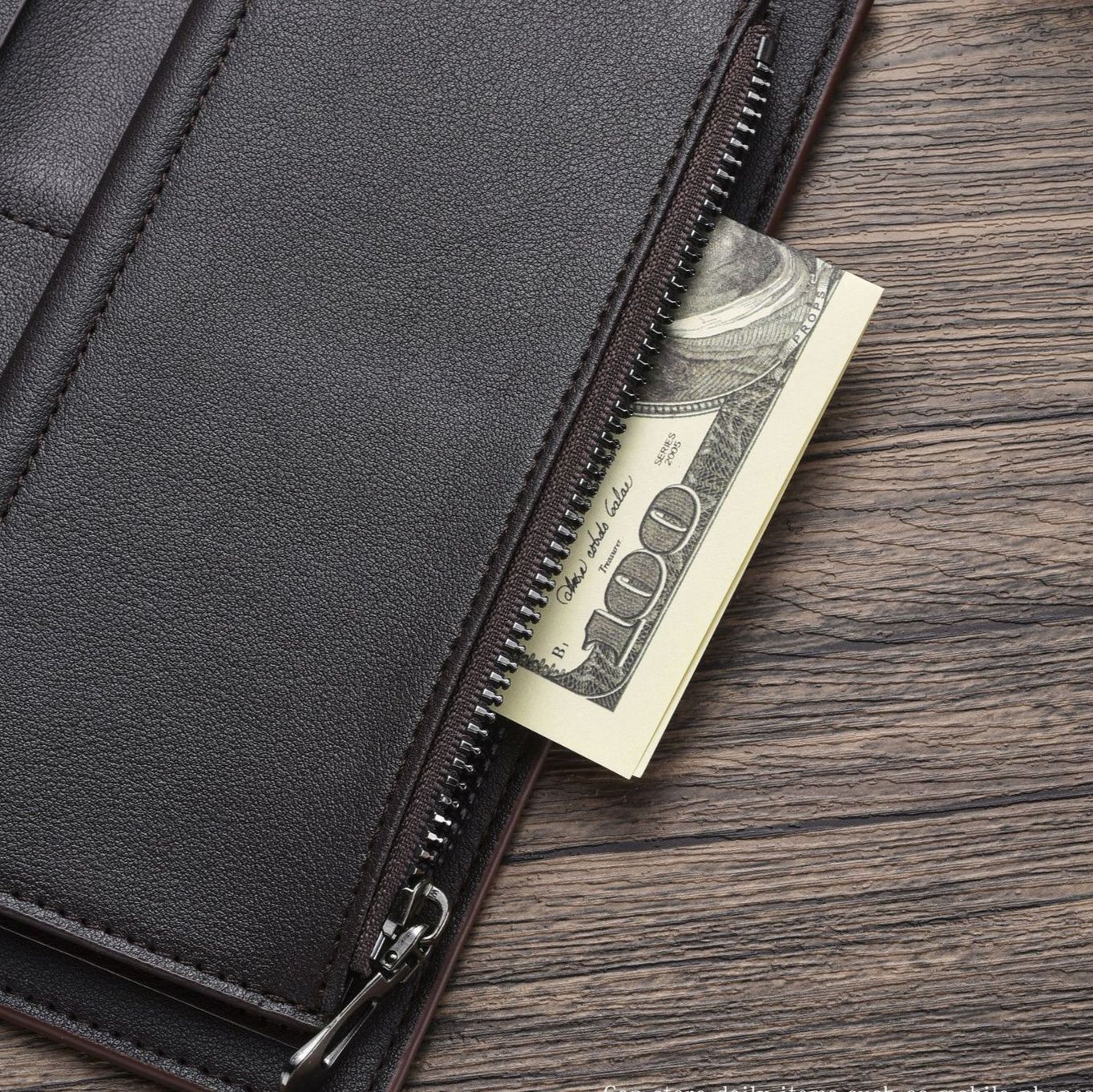 メンズ長財布 復古調ステッチデザイン薄型縦長財布