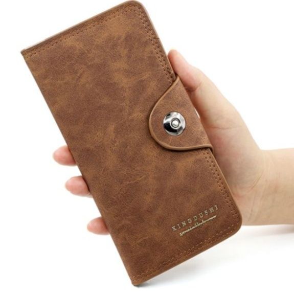 メンズ長財布 多機能ボタン留め小型メンズ長財布