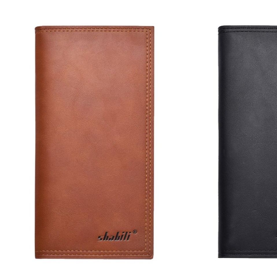 メンズ長財布 復古風薄型二つ折り長財布