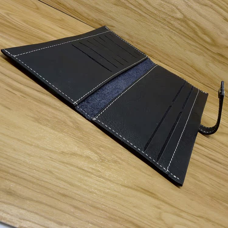 メンズ長財布 本革製スナップボタン式薄型長財布