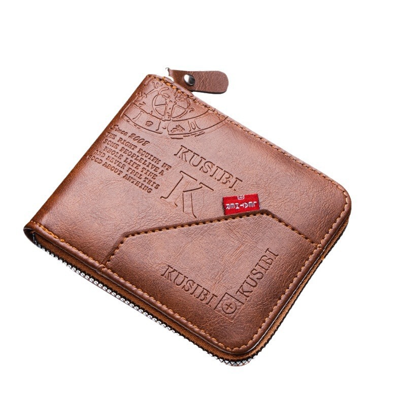 メンズ長財布 コンパクト型ラウンドジップ財布