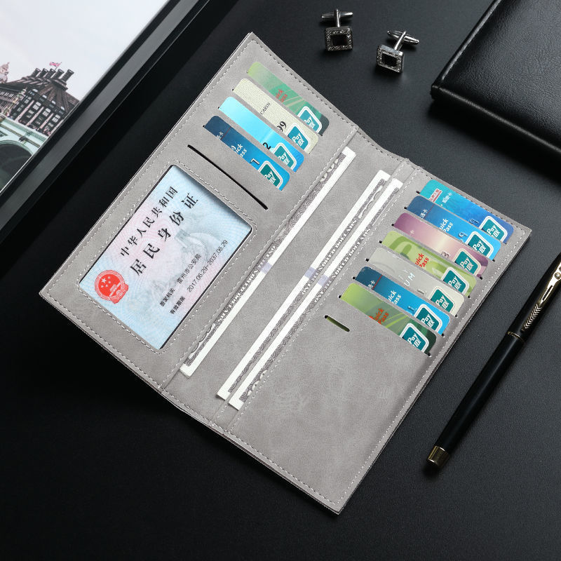 メンズ長財布 上質皮革仕様の薄型スリム長財布