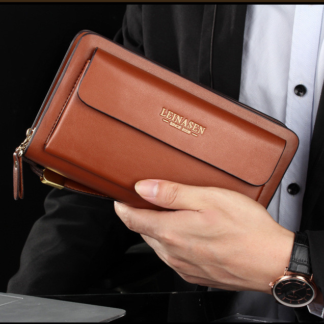 メンズ長財布 コンパクト多機能 携帯収納 父の日