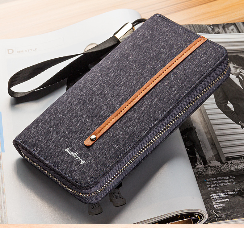 メンズ長財布 多機能カードポケット付き薄型長財布