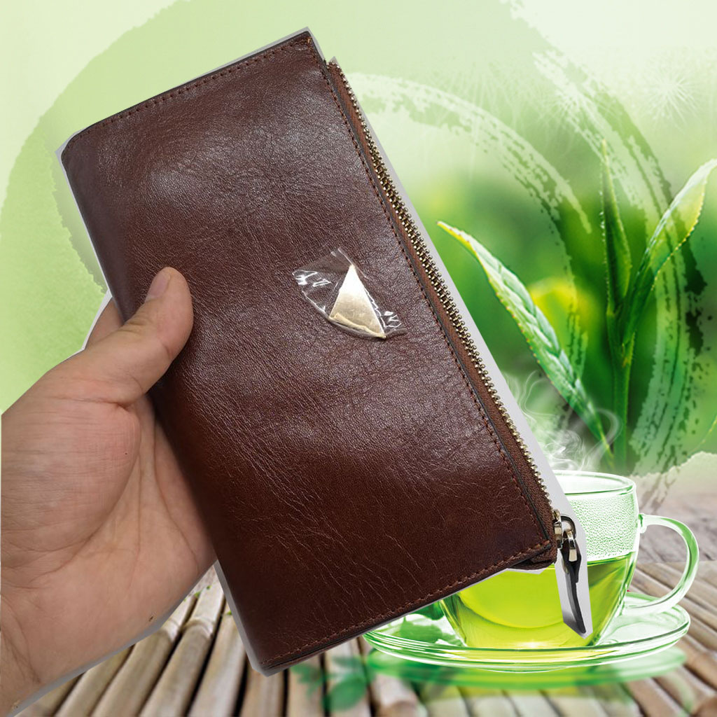 メンズ長財布 小型 スマート菱形飾り