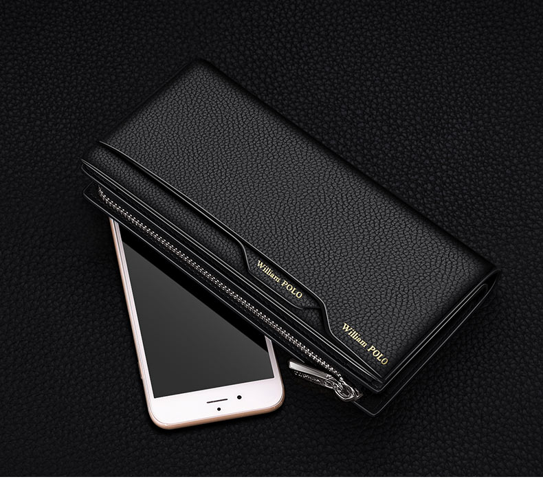 メンズ長財布 コンパクト スマートリストレザー財布