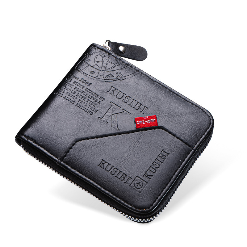 メンズ長財布 コンパクト型ラウンドジップ財布
