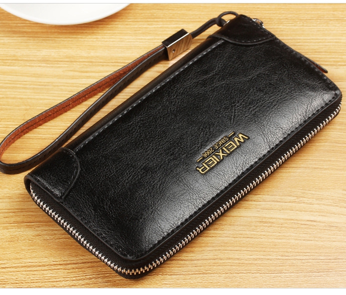 メンズ長財布 メンズコンパクト長財布本革ラウンドファスナー小銭入れ付き父の日