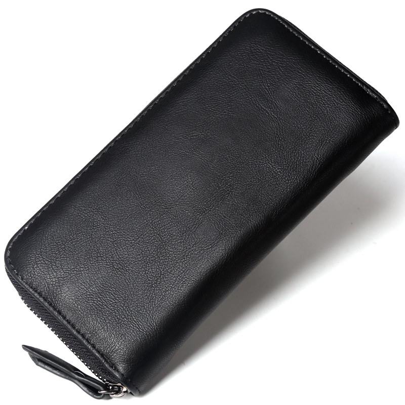 メンズ長財布 本革薄型ラウンドジップ長財布