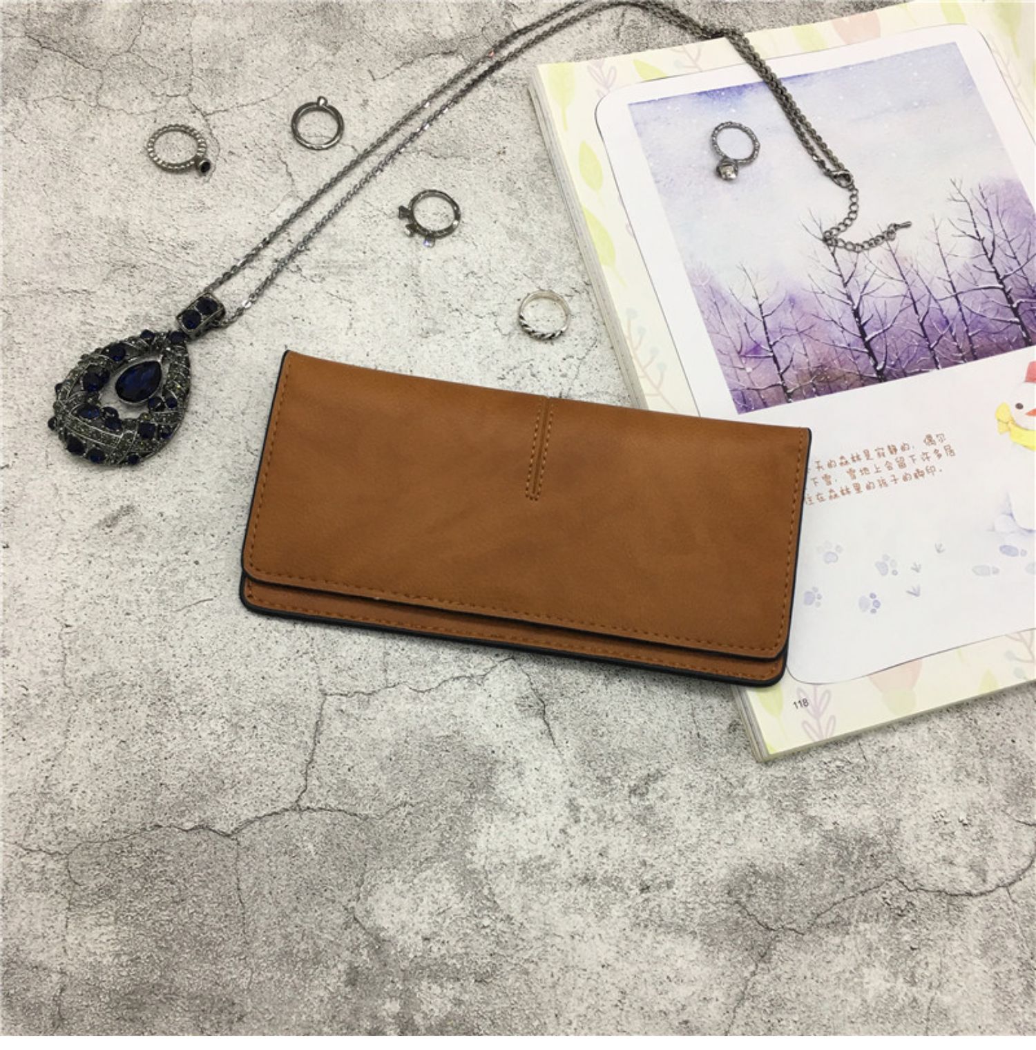 メンズ長財布 上質本革スリムデザイン二つ折り長財布