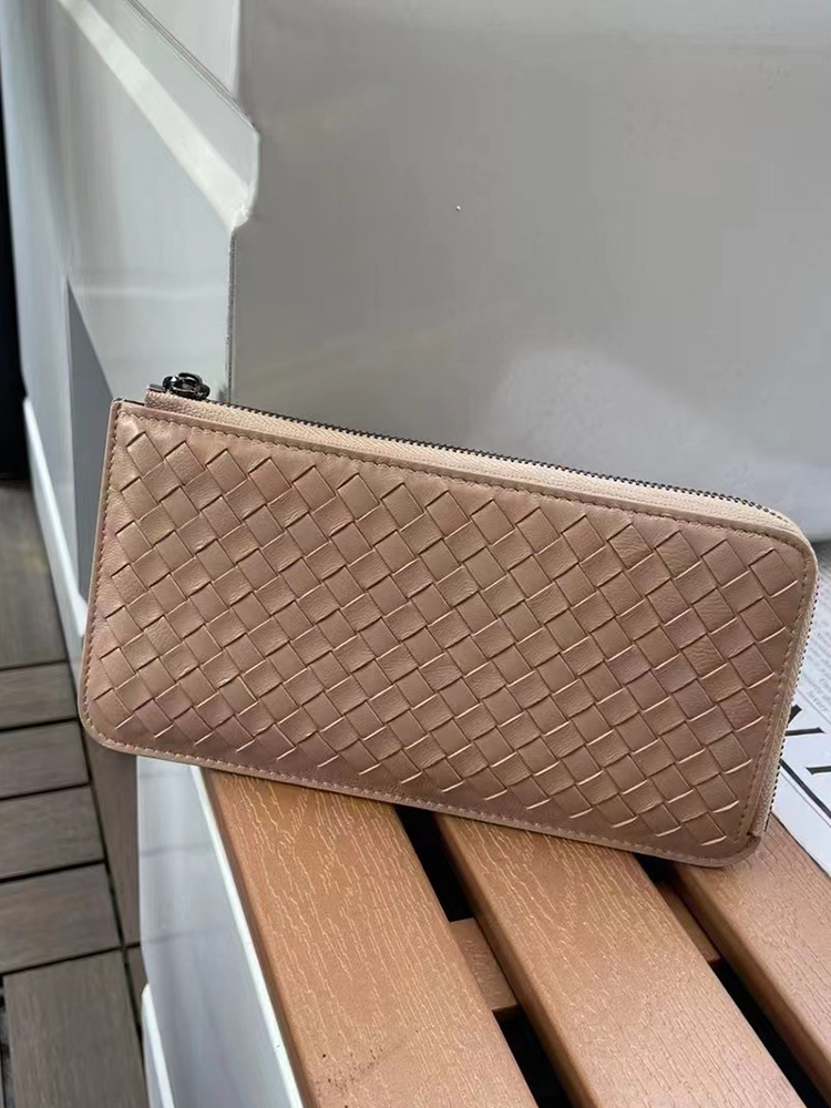 メンズ長財布 薄い 編込みスリム長財布