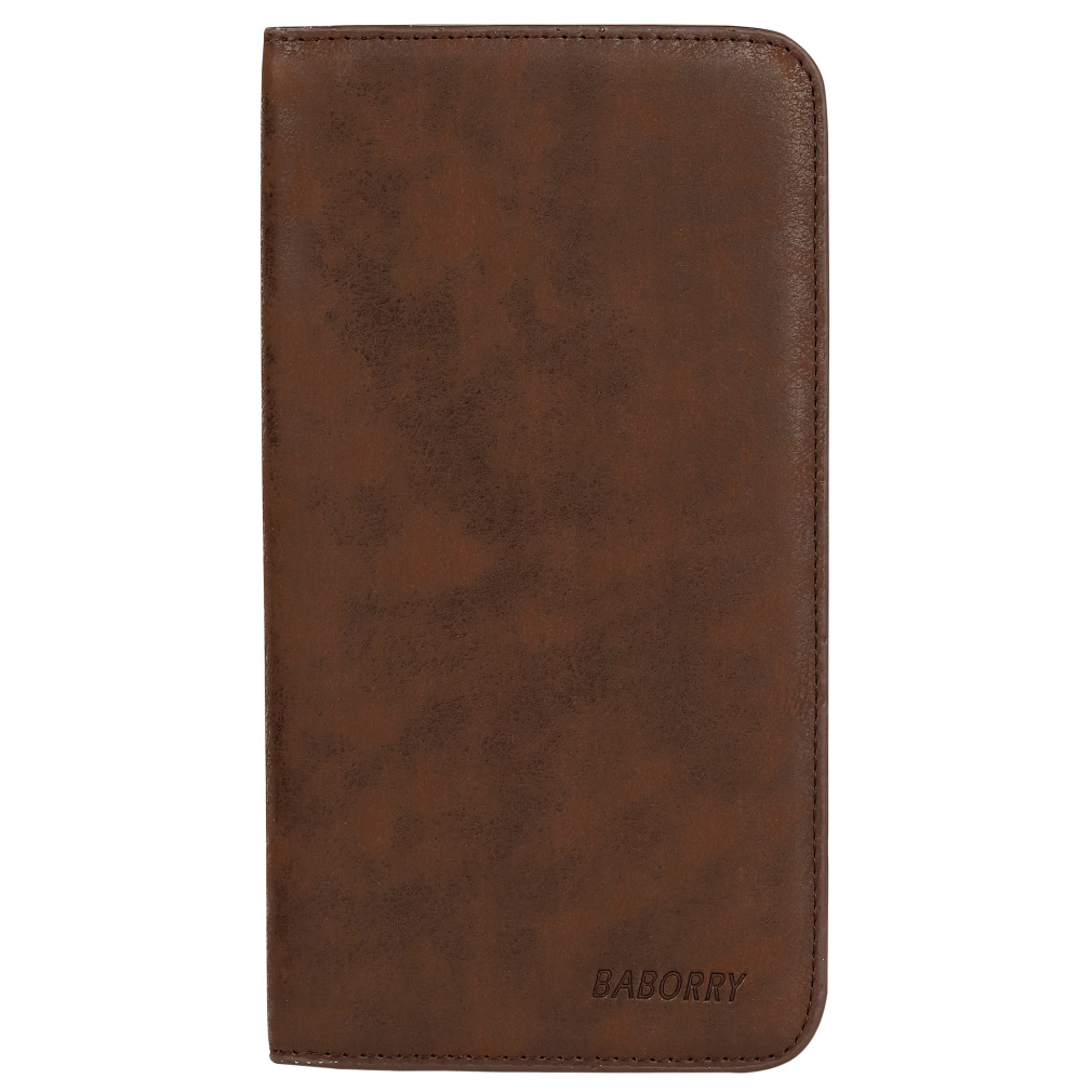 メンズ長財布 本革仕上げスリム多機能長財布