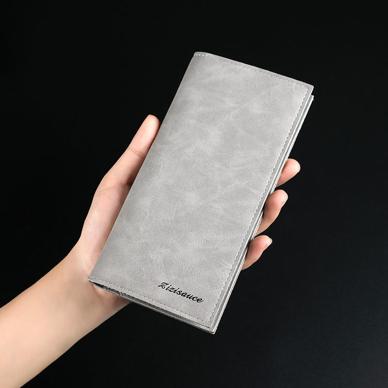 メンズ長財布 上質皮革仕様の薄型スリム長財布