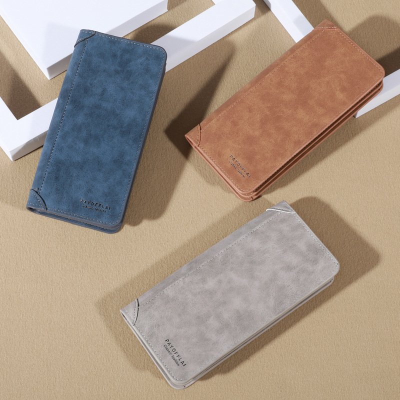 メンズ長財布 上質素材使用多機能収納メンズ長財布