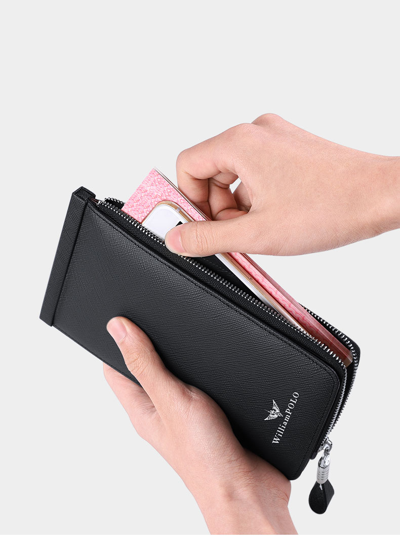 メンズ長財布 薄い 多機能カード収納 薄型長財布