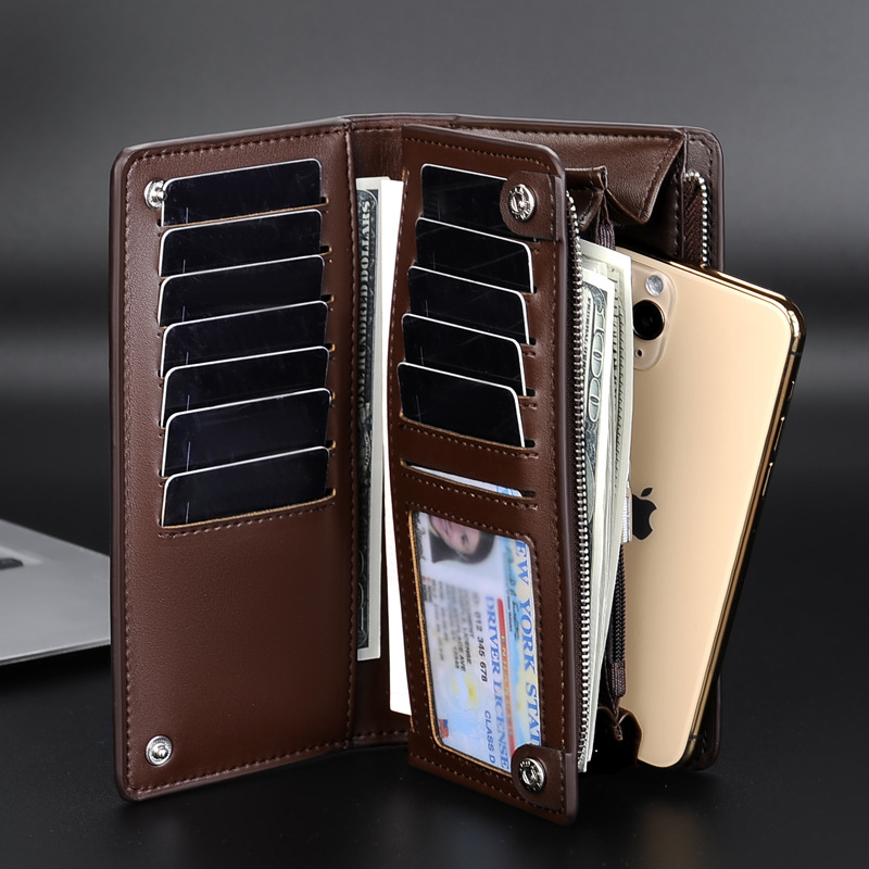 メンズ長財布 多機能スマホ収納長財布