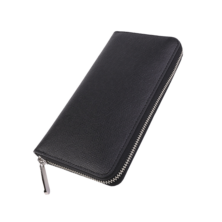 型押しレザー ラウンドファスナー メンズ長財布