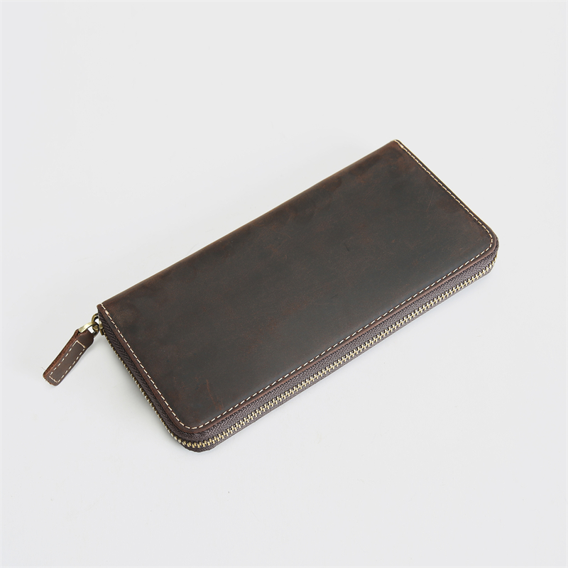 メンズ長財布 ラウンドファスナー式多機能収納長財布