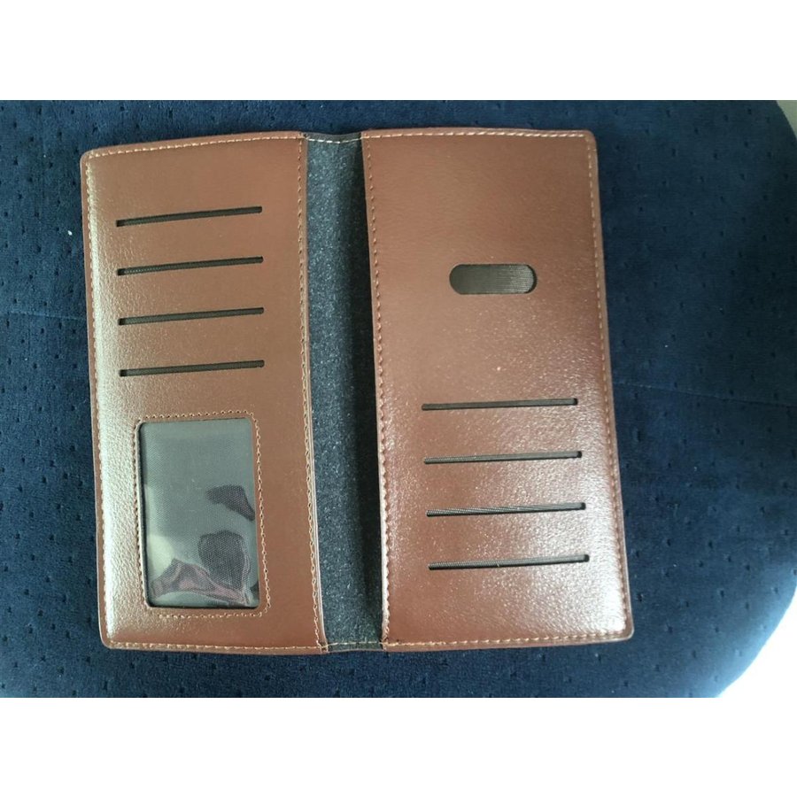 メンズ長財布 コンパクト薄型長財布 本革二つ折り多機能札入れ