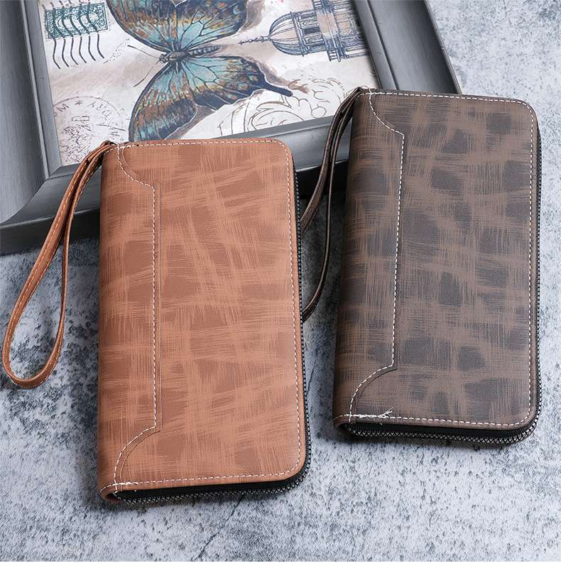 メンズ長財布 薄型ジッパー式長財布