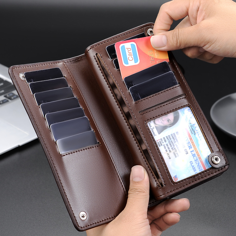メンズ長財布 多機能スマホ収納長財布