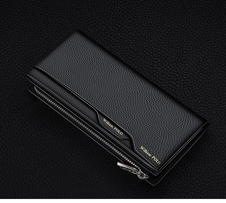 メンズ長財布 コンパクト スマートリストレザー財布