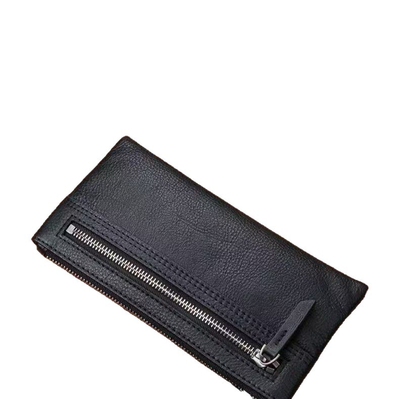 メンズ長財布 スマホ収納 ダブルジップ 薄型長財布