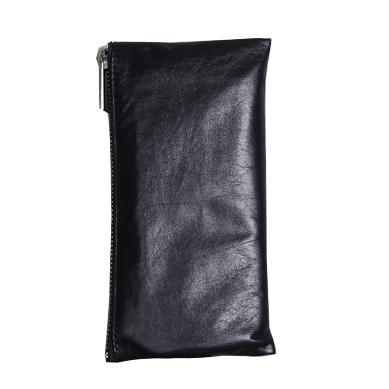 メンズ長財布 本革製ファスナー付きスリム長財布